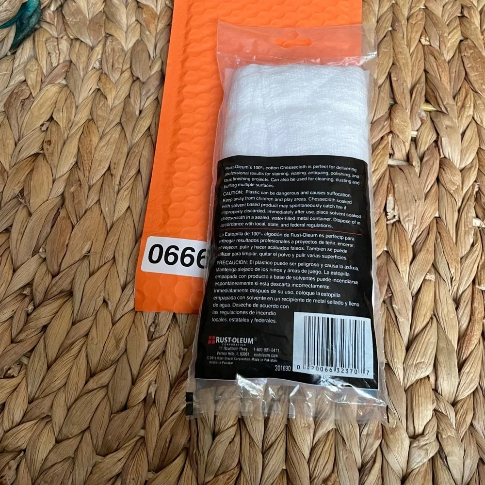 ✅ Rust-Oleum Cheesecloth 100% Cotton Bleached White 2 Sq Yds Staining #️⃣0666